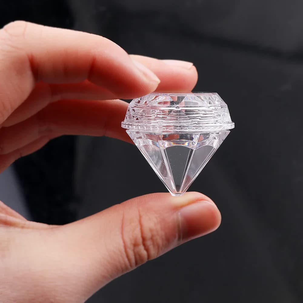 10 Pcs Diamond Clear Plastic Empty Nail Art Decor Storage Case Box Nail Glitter Rhinestone Jewelry Beads Accessories Container