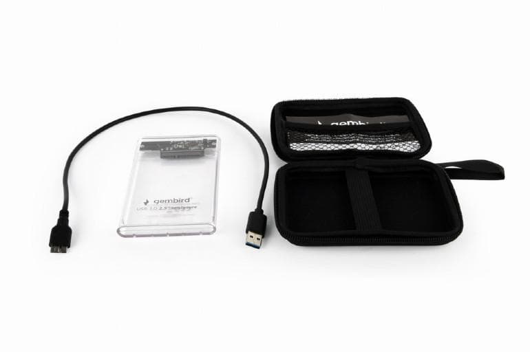Obudowa zewnętrzna Gembird na dysk 2.5&amp;quot; SATA HDD USB 3.0 (przezroczysta)