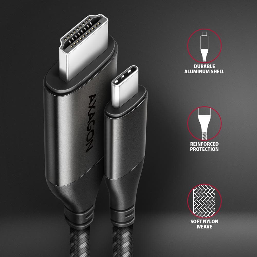 Kabel / Adapter wideo Axagon USB-C do HDMI 2.0 4K/60Hz 1,8 m