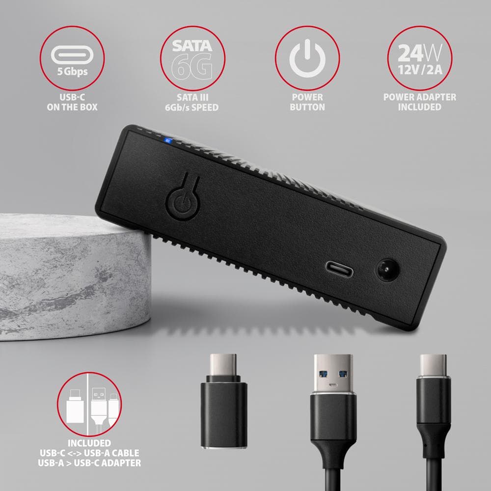 Obudowa zewnętrzna Axagon do dysk&amp;oacute;w HDD 3,5&amp;quot; SATA 3.1 (6Gbit/s) / USB3.2 Gen1