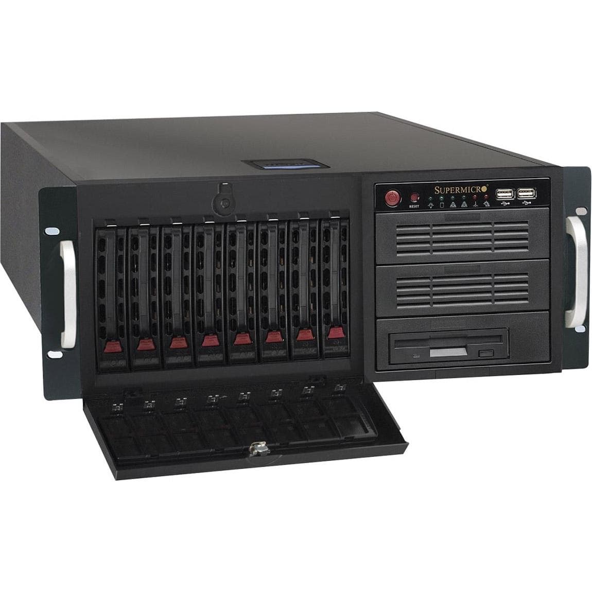 Stacja robocza Supermicro 4208S26  --- TOWERT 4U, 8 x SATA RAID 1,10,5, Xeon&amp;reg; 4410T, 2 x 960GB SSD, 2 x 32GB RAM DDR5, 2 x LAN RJ45