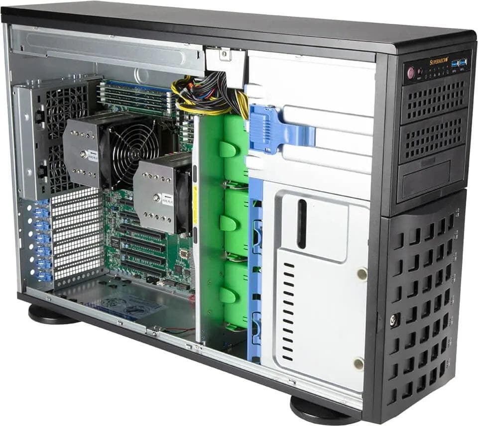 Serwer Supermicro 4208S25  --- TOWER / 4U, 8 x SATA RAID 1,10,5, Xeon&amp;reg; 4410T, 2 x 960GB SSD, 2 x 32GB RAM DDR5, 2 x LAN RJ45