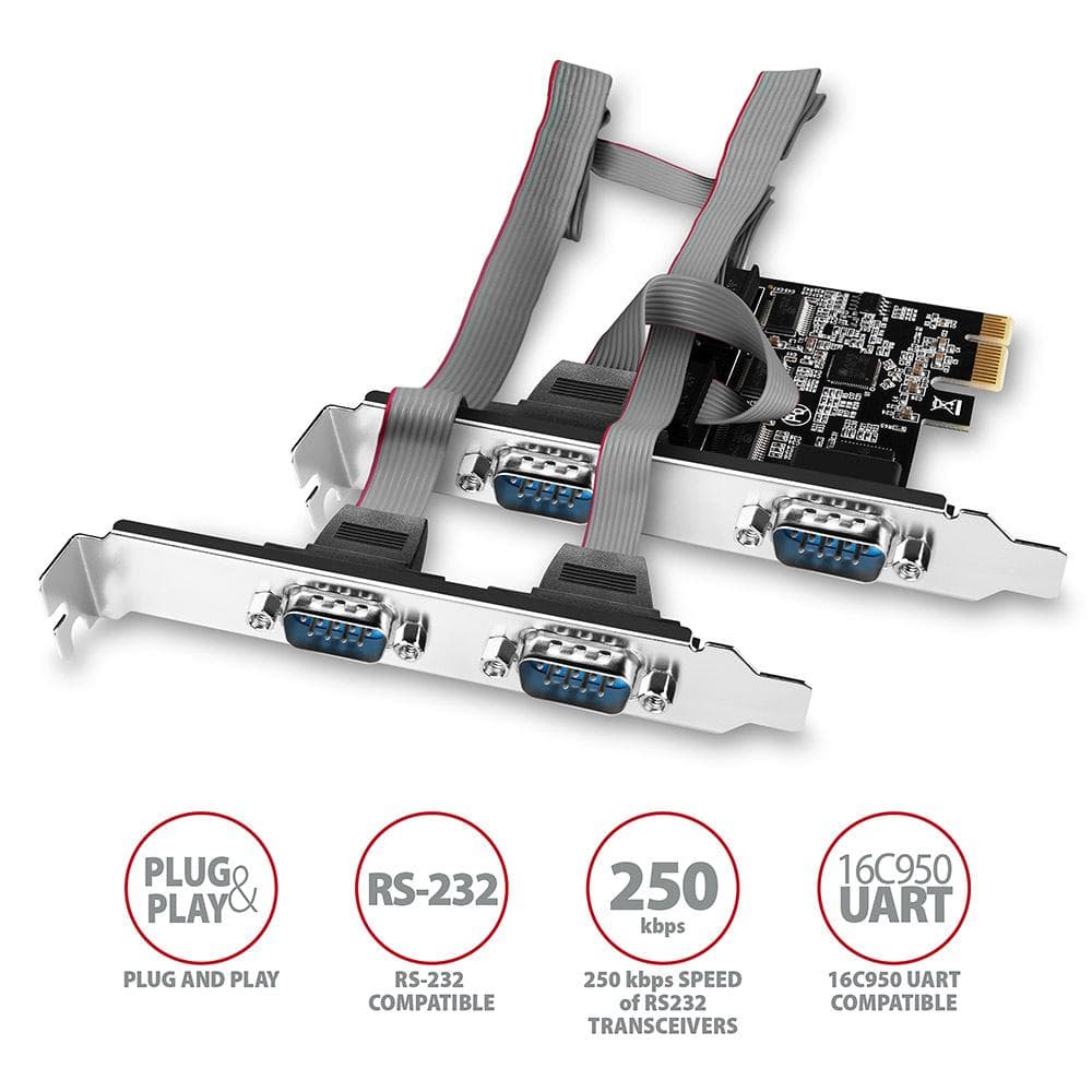 Kontroler PCIe Axagon PCEA-S4N 4x port szeregowy RS232 SP &amp;amp; LP