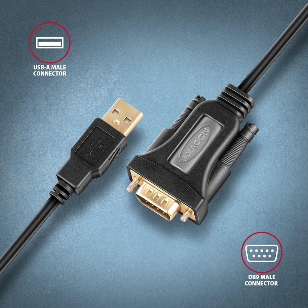 Adapter Axagon ADS-1PQN USB 2.0 -&amp;gt; port szeregowy RS-232 DB9 M 1.5m