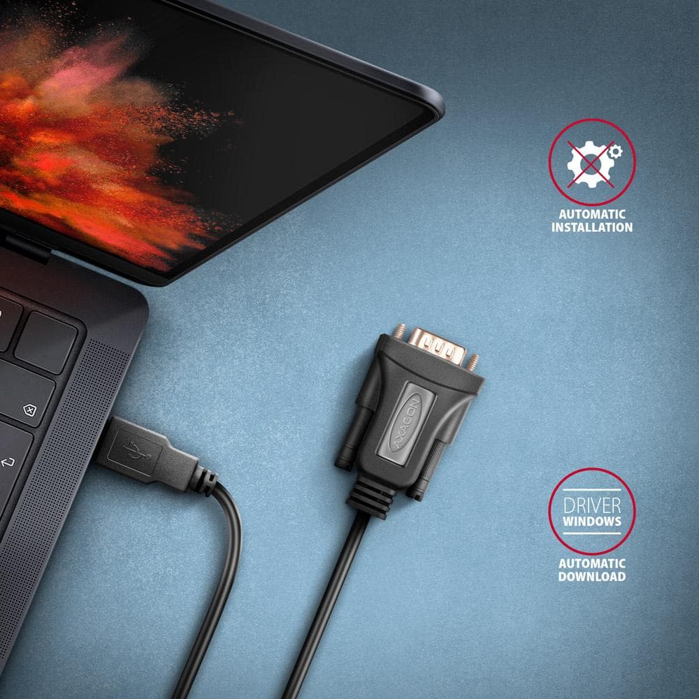 Adapter Axagon ADS-1PQN USB 2.0 -&amp;gt; port szeregowy RS-232 DB9 M 1.5m