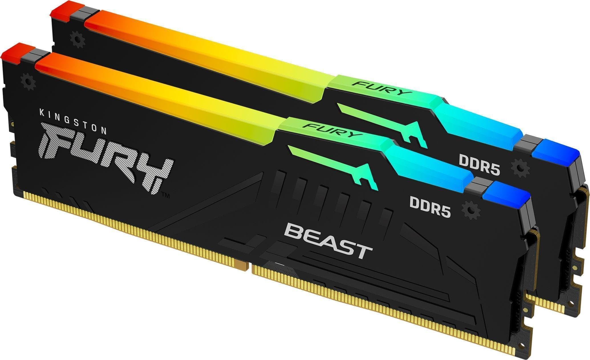 Pamięć RAM Kingston Fury Beast Black RGB 128GB (2x64GB) DDR5 5600MHz