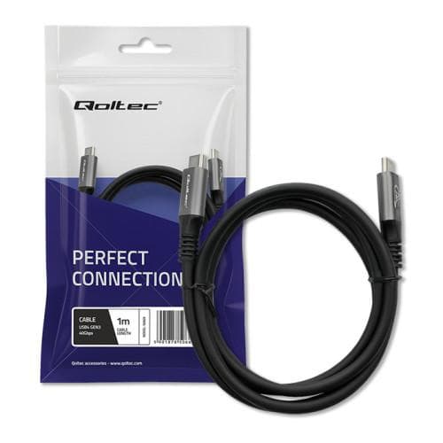 Kabel USB-C Qoltec PD 240W USB4 Thunderbolt 3/4 4K 40Gb/s 1m czarny
