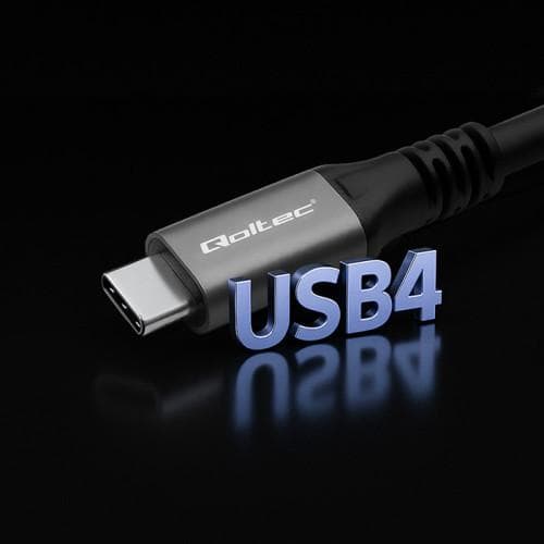 Kabel USB-C Qoltec PD 240W USB4 Thunderbolt 3/4 4K 40Gb/s 1m czarny