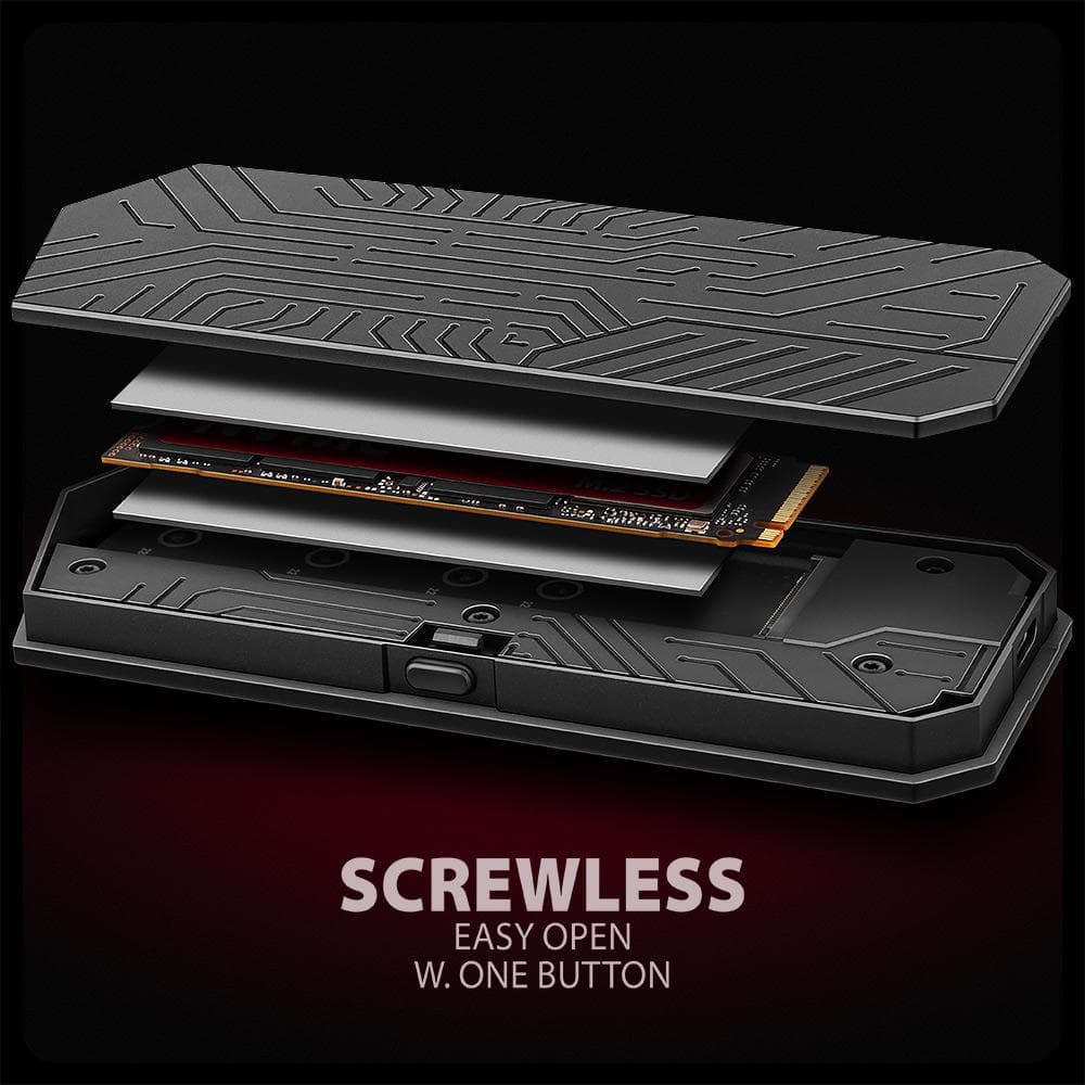 Obudowa zewnętrzna, gamingowa, aluminiowa Axagon do dysk&amp;oacute;w M.2 NVMe &amp;amp; SATA SSD / USB-C 3.2 G2  czarna
