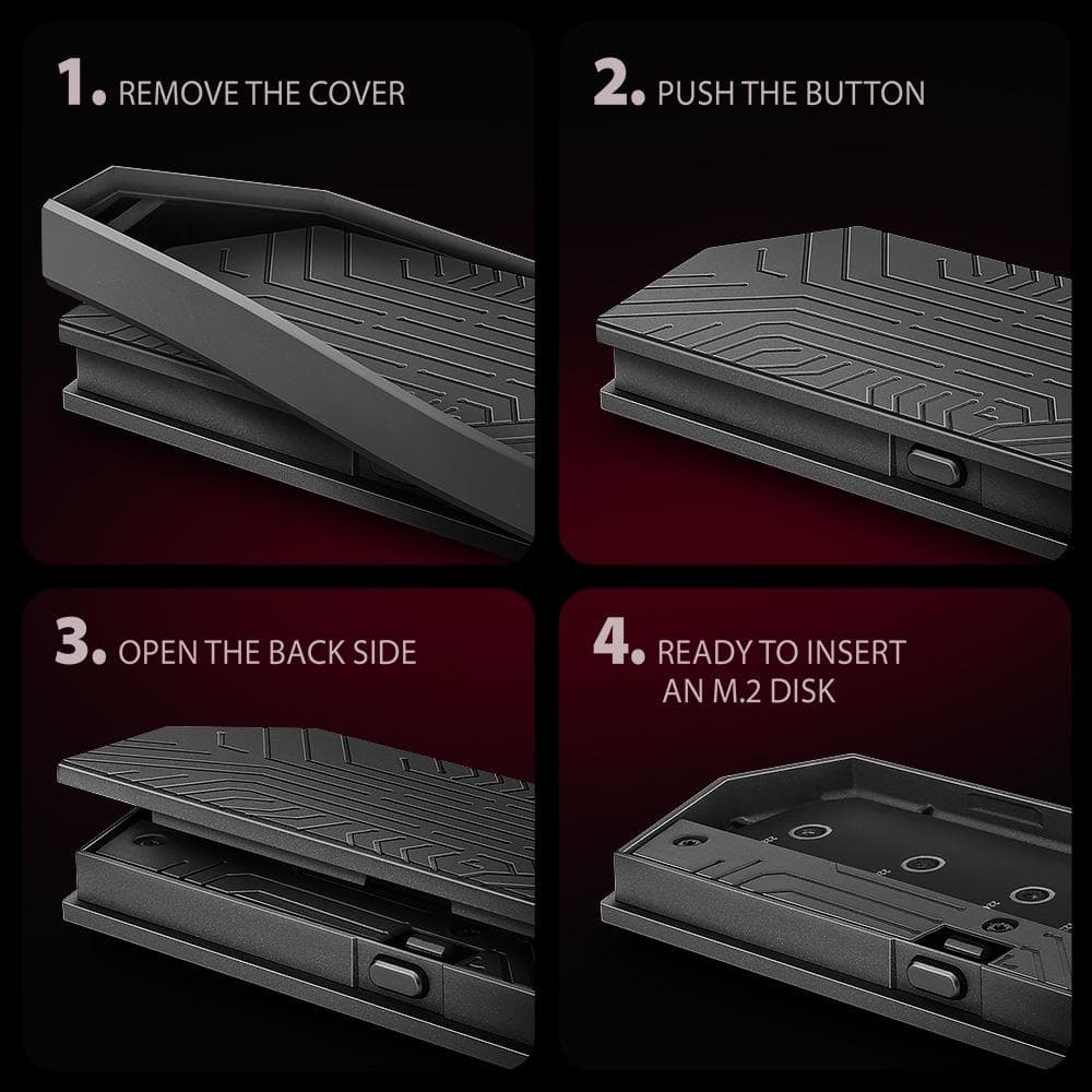 Obudowa zewnętrzna, gamingowa, aluminiowa Axagon do dysk&amp;oacute;w M.2 NVMe &amp;amp; SATA SSD / USB-C 3.2 G2  czarna