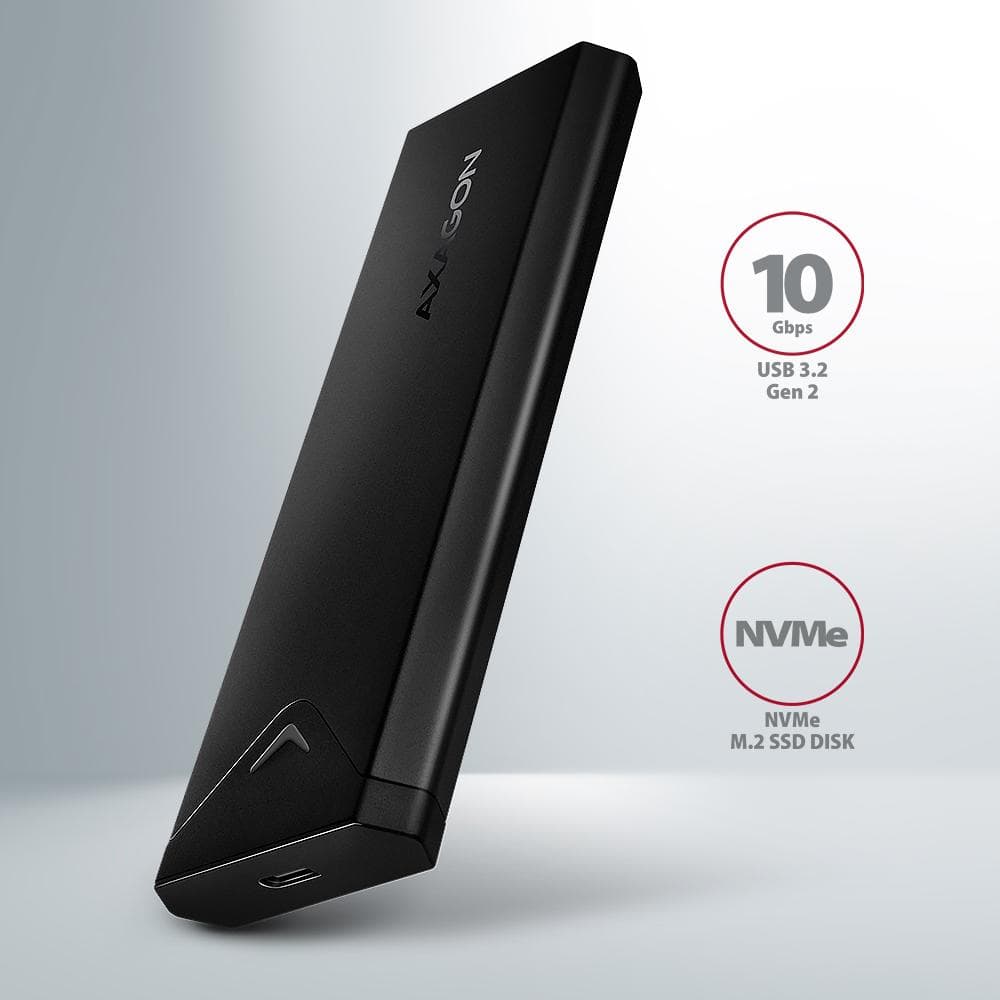 Obudowa zewnętrzna Axagon do dysk&amp;oacute;w M.2 NVMe SSD/ USB-C 3.2 G2 czarna