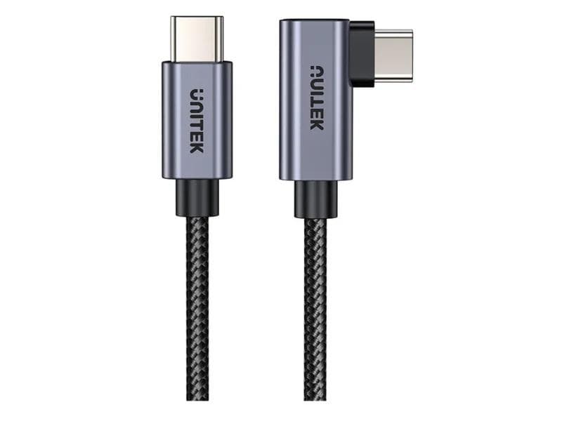 Kabel Unitek USB-C kątowy 90&amp;deg; PD 100W 5m