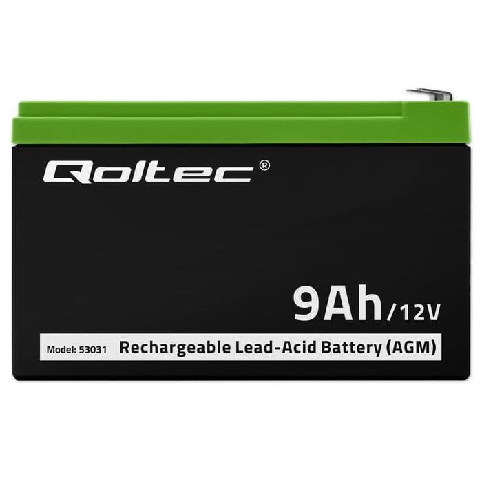 Akumulator żelowy AGM 12V 9Ah 135A (max) Qoltec