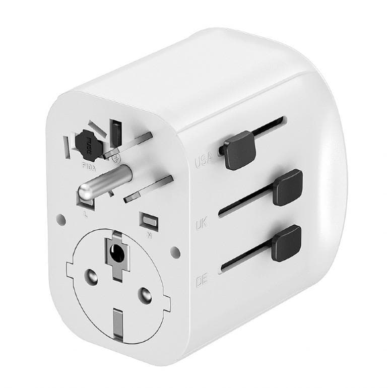 Uniwersalny adapter zasilania Gembird TPA-EU2A1C15-01-W z ładowarką 1 x USB-C, 2 x USB-A, 15W, GaN, biały