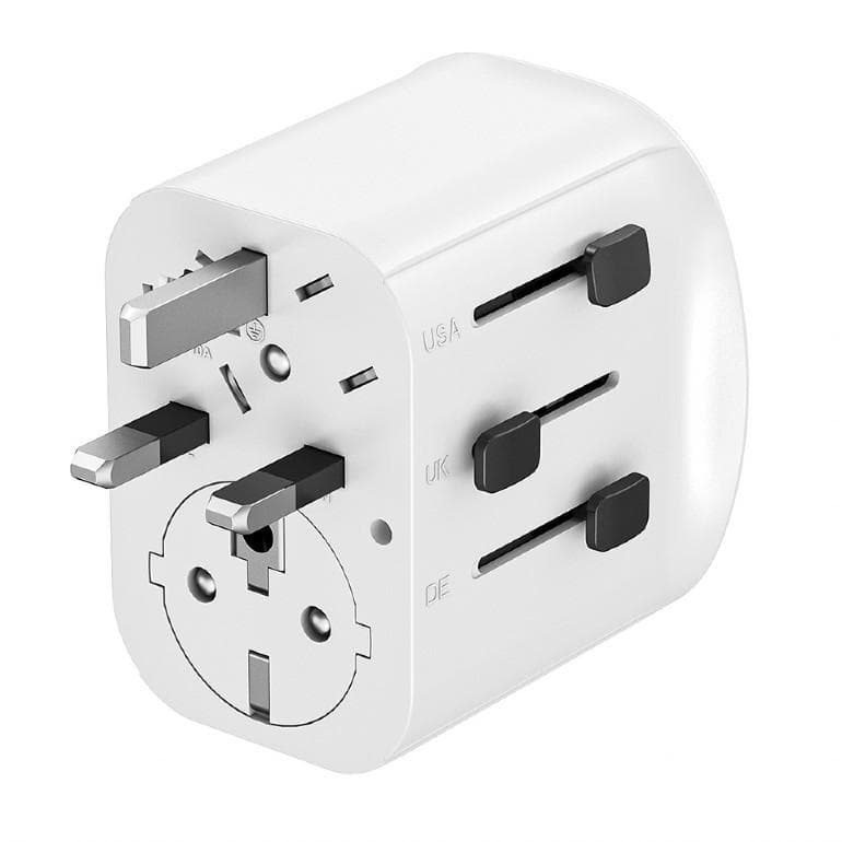 Uniwersalny adapter zasilania Gembird TPA-EU2A1C15-01-W z ładowarką 1 x USB-C, 2 x USB-A, 15W, GaN, biały